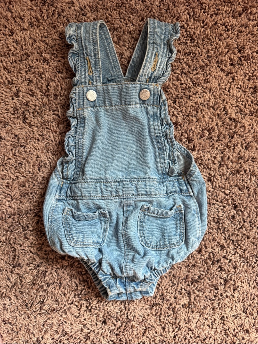 Old Navy Light Blue Denim Ruffle Strap Overalls